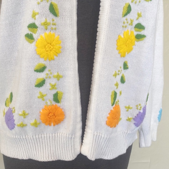 Vintage Glenty Floral Embroidered Cardigan - Picture 3 of 7